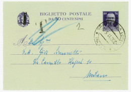 P3110 - ITALIA, RSI, BIGLIETTO POSTALE CAT. FILAGRANO B 35 , DA GRAVELLONA (29.5.1944) A MILANO, TASSATA E DETASSATA?? - Marcophilie