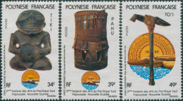 French Polynesia 1980 Sc#334-336,SG325-327 Arts Festival Set MNH - Andere & Zonder Classificatie