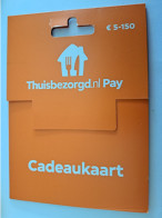 CADEAU   GIFT CARD  / THUISBEZORGD  -CARD  / CARD ON BLISTER - /  CARD   / NOT LOADED MINT CARD ** 16687** - Cartes Cadeaux