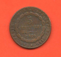 Regno Sardegna 5 Centesimi 1826 Rombo E Testa Aquila Rè Carlo Felice - Piémont-Sardaigne-Savoie Italienne