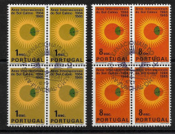 Portugal 1964 Années Internationales Soleil Calme X 4 Cachet Premier Jour Funchal Madeira Madère Quiet Sun Int. Year - Oblitérés