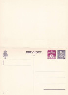 Dänemark Brevkort Med Betald Svar 5+15 öre Ungelaufen - Postal Stationery