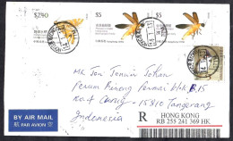 Hong Kong 2013 Register Cover To Indonesia With Receipt - Brieven En Documenten