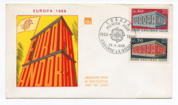 FDC Andorre 1969 - Europa 1969  - YT 194 Et 195 - FDC