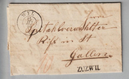 CH Heimat SG Bronschweil-Zuzwil-Wil Brief Nach St.Gallen Spitalverwaltung 1856-07-15 - Briefe U. Dokumente