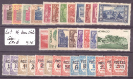 MONACO - LOT DE TIMBRES NEUFS * AVEC CHARNIERE - BON ETAT -  COTE: 680 € - Collections, Lots & Séries