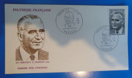 LETTRE 1 Er JOUR DE POLYNESIE -    1976  -  POMPIDOU - FDC