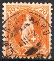 HELVETIA 1891:13 Vertikalzähne Dents KZ I. Zu 66C Mi 58XC Yv 71 - 20c Orange Mit ⊙ HEIMENSCHWAND 4.III.92 (Zu CHF 12.00) - Used Stamps