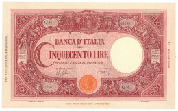 500 LIRE BARBETTI GRANDE C TESTINA RETRO BI RSI 17/08/1944 QFDS - Otros