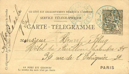 Carte Télégramme Type Chaplain 30c - Paris Le 15 Janvier 1903 - Altri & Non Classificati