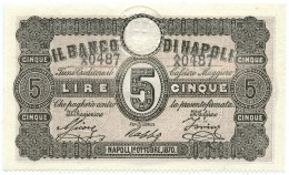 5 LIRE BANCO DI NAPOLI FEDE DI CREDITO 01/10/1870 QFDS - Autres & Non Classés