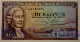 ICELAND 10 KRONUR 1961 PICK 42 UNC - Iceland