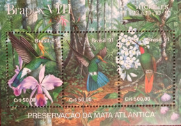 BRESIL 1991 Bloc 2v Neuf MNH ** Mi Bl 86 Pájaro Bird Pássaro Vogel Ucello Oiseau  BRASIL BRAZIL BRAZILIEN - Colibris