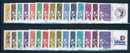 France 2004 - 3688B-3688R Deux Séries Timbres Personnalisés Marianne Du 14 Juillet Avec Logo Céres Et TPP - Oblitéré - Usati