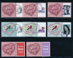 France 2005 - 3747A+Aa+Ab+Ad Et 3748A+Aa Six Timbres Coeur Cacharel Personnalisés - Oblitéré - Usati