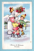 CP - Illustrateurs - Gougeon - Bonne Et Heureuse Année - Enfants, Bonhomme De Neige - Gougeon