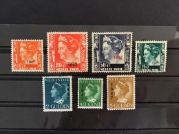 Netherland Indies 1947 Overprinted Set Mint SG 506-12 NVPH 326-32 - Indie Olandesi