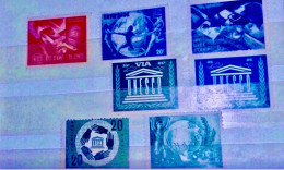 Timbres Entraide De UNESCO 1951 A 1954 - UNESCO