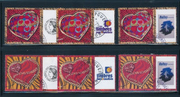 France 2006 - 3861A+Aa, 3862A+Aa Six  Timbres Coeur Scherrer   Personnalisé - Oblitéré - Usati