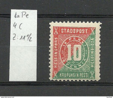 FINLAND HELSINKI 1881 Local City Post Stadtpost Helsinki 10 Pen Per 11 1/2 MNH - Ortsausgaben