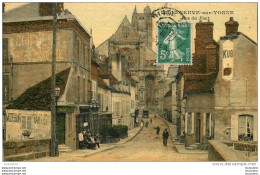 89  VILLENEUVE SUR YONNE RUE DU PONT CARTE TOILEE COULEUR - Villeneuve-sur-Yonne