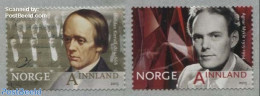 Norway 2015 Halfdan Kjerulf & Agnar Mykle 2v S-a, Mint NH, Performance Art - Music - Art - Authors - Unused Stamps