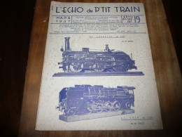 CHEMINS DE FER REVUE L'ECHO DU P'TIT TRAIN N° 19 MARS 1957 MODELISME FERROVIAIRE GARE DES BROTTEAUX LYON - Chemin De Fer & Tramway