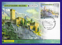 Italien / Italia 2017, EUROPA  CEPT / Schlösser Und Burgen - Maximum Card - Castello Scaligero 9.5.2017 - 2017