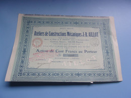 Ateliers De Constructions Mécaniques J.B. AILLOT (1916) Montceau Les Mines,saone Et Loire - Autres & Non Classés