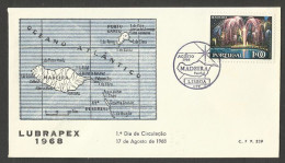 Portugal Lubrapex 1968 Madeira Funchal Expo Philatelique FDC Cachet Lisbonne FDC Lisbon Postmark - FDC