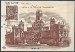 ESPAGNE SPANIEN SPAIN ESPAÑA 2019 M/S CENT DEL PALACIO DE COMUNICACIONES USED ED HB-5326 MI B325-5363 YT F5068 SC SH4367 - Gebruikt