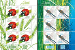 Poland 2024 / Beneficial Insects, Ladybird, Autumn Beetle, Dragonfly, Bugs, Nature, Animals / MNH** Full Sheet Of Stamps - Neufs