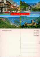 Ansichtskarte Bacharach Panorama, Straße, Fachwerkhäuser, Burg 1985 - Bacharach