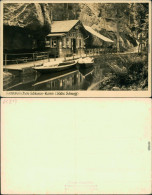 Ansichtskarte Hinterhermsdorf-Sebnitz Bootstation Obere Schleusen-Klamm 1957 - Hinterhermsdorf