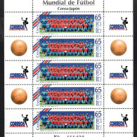 SOCCER - COSTA RICA- 2002 - WORLD CUP JAPAN & KOREA SHEETLET OF 5  MINT NEVER HINGED - 2002 – Zuid-Korea / Japan