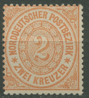 Norddeutscher Postbezirk NDP 1869 2 Kreuzer 20 Mit Falz - Ungebraucht