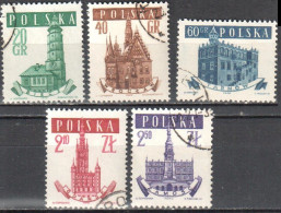 Poland 1958 - Town Halls - Mi 1046-50- Used - Oblitérés