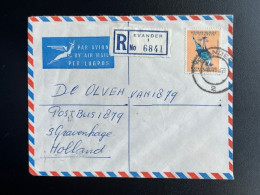 SOUTH AFRICA RSA 1969 REGISTERED LETTER EVANDER TO THE HAGUE 04-08-1969 ZUID AFRIKA - Cartas & Documentos