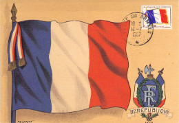 Carte Maximum Drapeau FM 13 Sur Carte Barré Dayez Drapeau Tricolore Par Leroux 14 Juillet 1967 - 1960-1969