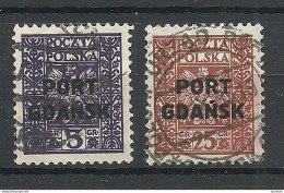 Port Gdansk Poland Danzig 1929/30 Michel 20 & 22 O - Port Gdansk