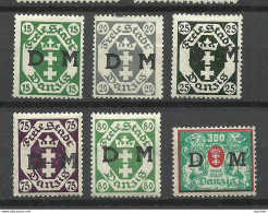 Danzig 1921/23 - Lot 6 Dienstmarken, * - Oficial