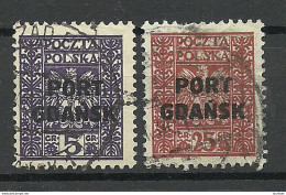 Port Gdansk Poland Danzig 1929/30 Michel 20 & 22 O - Port Gdansk