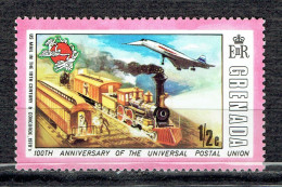 Centenaire De L'UPU : Train Postal Des USA Et Avion "Concorde" - Grenade (...-1974)