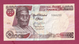 Nigeria, 2010- 100 Naira-,Obverse Chief Obafemi Awolowo. Reverse Zuma Rock In Niger  SPL- EF XF- SUP. - Nigeria