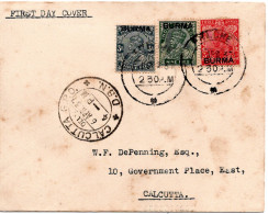 79019 - Burma - 1937 - 3A KGV MiF A Bf AHLUNE -> CALCUTTA (Indien) - Birma (...-1947)