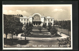 Cartolina Salsomaggiore, Viale Dell`Impero E Stazione Ferroviaria, Bahnhof  - Other & Unclassified