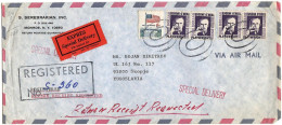 United States REGISTERED Letter Via Yugoslavia 1978. EXPRES, Monroe NY - Brieven En Documenten