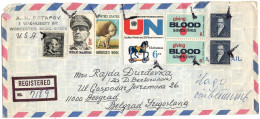 United States REGISTERED Letter Via Yugoslavia 1971 Worcester Mass - Briefe U. Dokumente