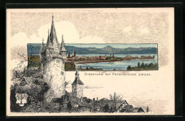 Künstler-AK Karl Mutter: Lindau, Diebsturm Mit Peterskirche, Teilansicht  - Mutter, K.