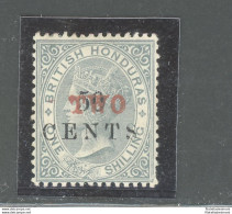 1888 BRITISH HONDURAS, Stanley Gibbons N. 35 - TWO On 50 Cent On 1 S. Grey - MH* - Other & Unclassified